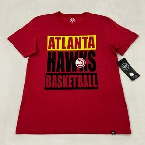Atlanta Hawks NBA Basketball Club ‘47 Brand Red Short Sleeve T-Shirt Men’s M